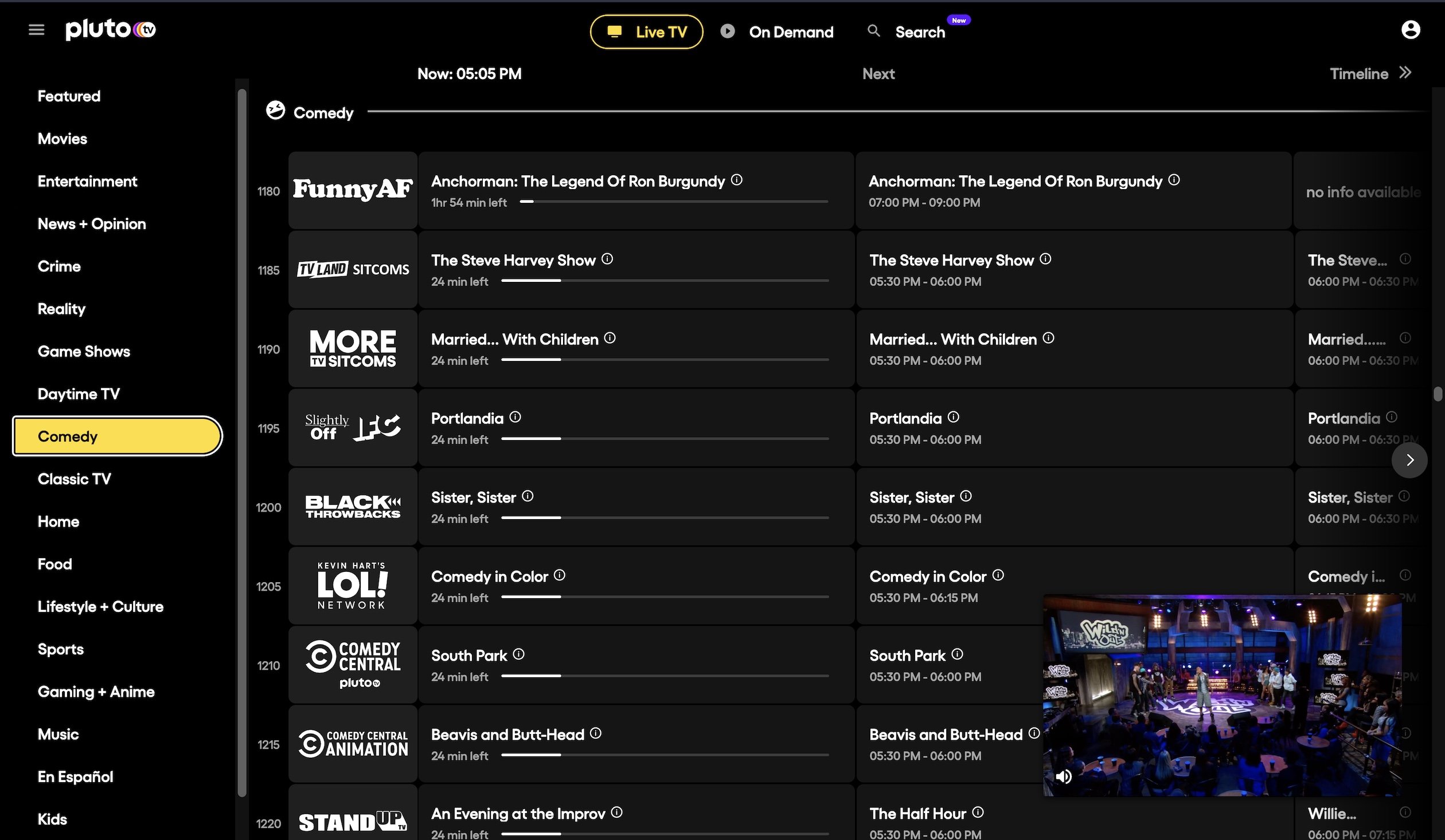 Pluto TV Guide