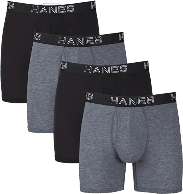 Hanes Total Support Pouch Boxer Brief, Black & Grey, Men's Medium, Hanes Mens Underwear, Hanes boxer briefs, Hanes Briefs, Mens Briefs, Best Mens boxer briefs black and grey